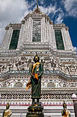 Bangkok Wat Arun - The porch facing ithe cardinal direction with statue of the Buddha in front. 